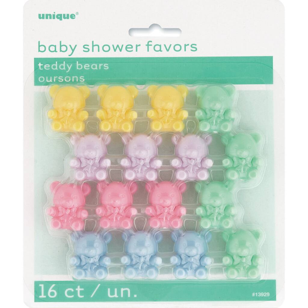 Plastic Teddy Bear Gender Neutral Baby Shower Favors Gender